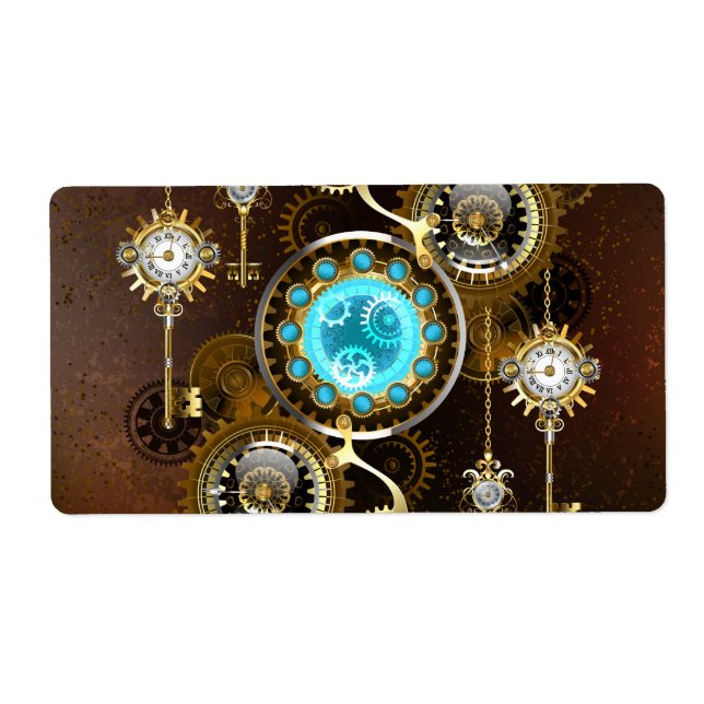 Steampunk Rusty Hintergrund mit türkisfarbenen Lin (Vorne)