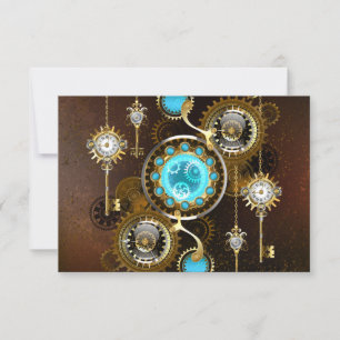 Steampunk Rusty Hintergrund mit türkisfarbenen Lin Ankündigung