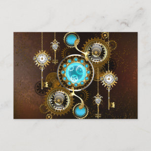Steampunk Rusty Hintergrund mit türkisfarbenen Lin Begleitkarte