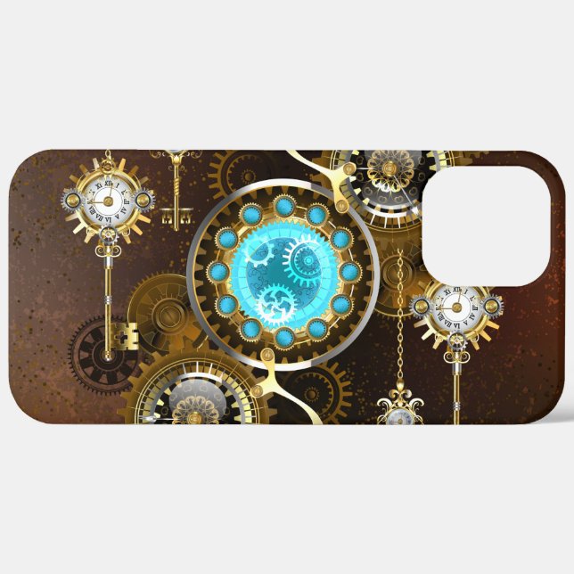 Steampunk Rusty Hintergrund mit türkisfarbenen Lin Case-Mate iPhone Hülle (Rückseite / Rechts)