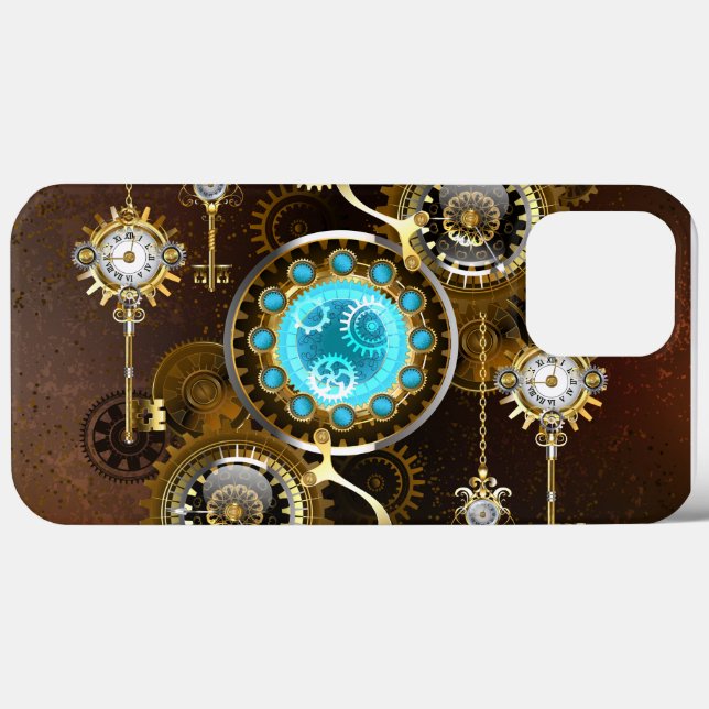 Steampunk Rusty Hintergrund mit türkisfarbenen Lin Case-Mate iPhone Hülle (Rückseite (Horizontal))