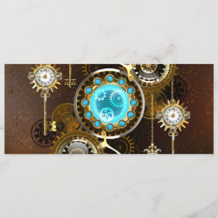 Steampunk Rusty Hintergrund mit türkisfarbenen Lin Menükarte