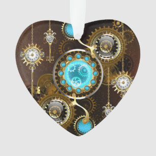 Steampunk Rusty Hintergrund mit türkisfarbenen Lin Ornament