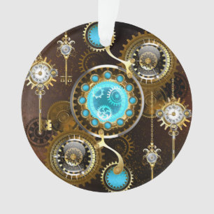 Steampunk Rusty Hintergrund mit türkisfarbenen Lin Ornament