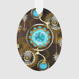 Steampunk Rusty Hintergrund mit türkisfarbenen Lin Ornament
