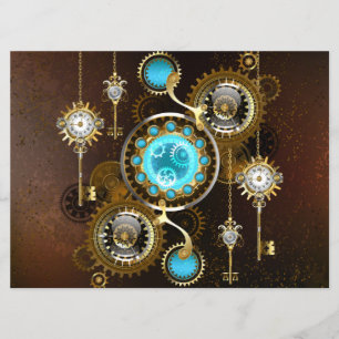 Steampunk Rusty Hintergrund mit türkisfarbenen Lin Programm