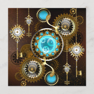 Steampunk Rusty Hintergrund mit türkisfarbenen Lin Programm