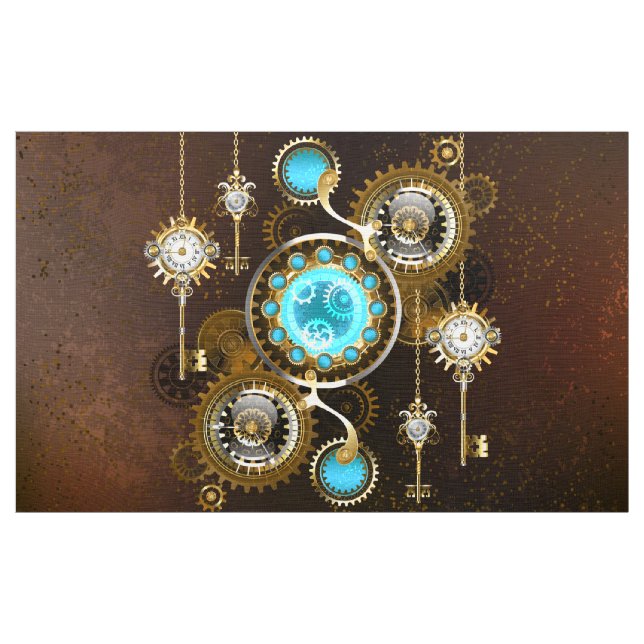 Steampunk Rusty Hintergrund mit türkisfarbenen Lin Stoff (Yard (91,4 cm))