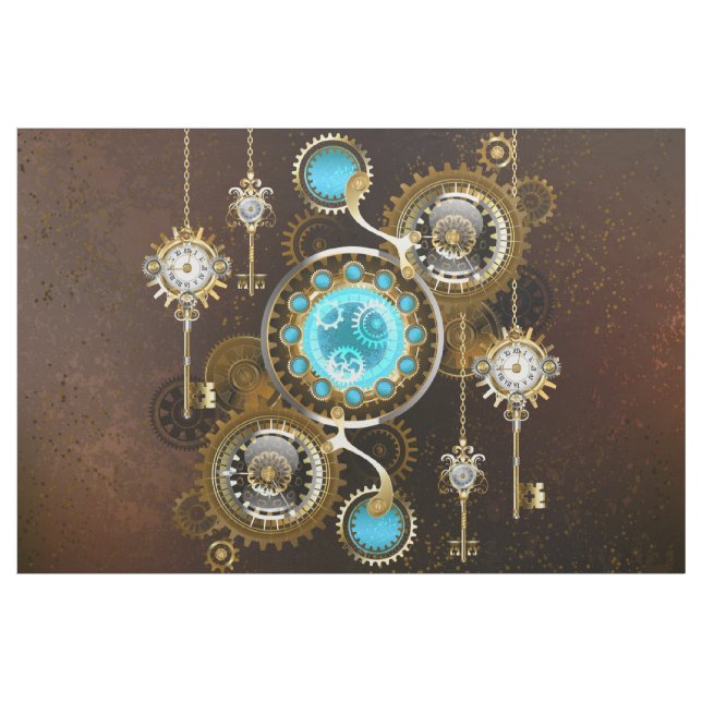 Steampunk Rusty Hintergrund mit türkisfarbenen Lin Stoff (Yard (91,4 cm))