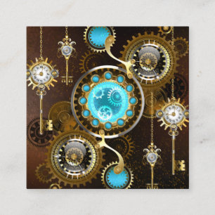 Steampunk Rusty Hintergrund mit türkisfarbenen Lin Telefonnummerkarte