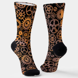 Steampunk Rusty Steel Gears Socks Socken