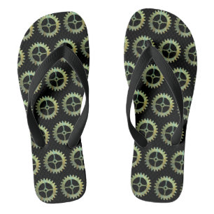 Steampunk Rusty Uhrwerk Gears Flip Flops