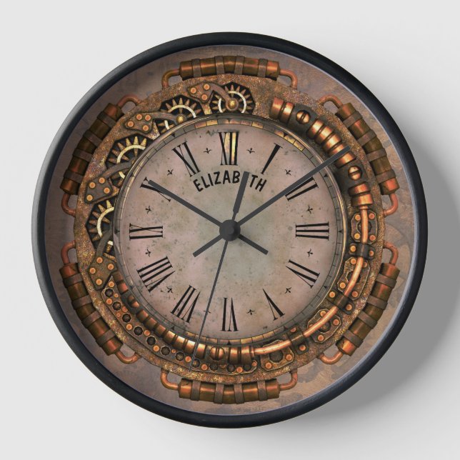 Steampunk Rusty Vintag Art Deco Uhr (Vorderseite)