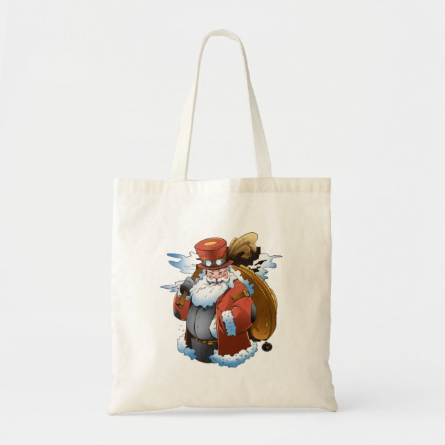 Steampunk Santa Christmas Vintag Style Tragetasche (Vorne)