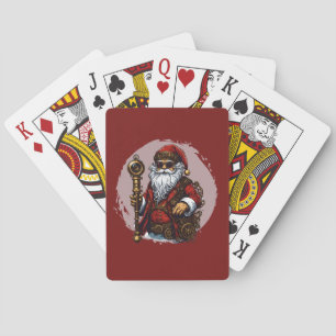 Steampunk Santa Claus Vintag Retro Style Spielkarten