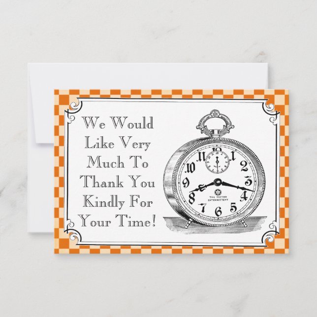 Steampunk Schachbrett-Hochzeit danken Ihnen Karten (Vorderseite)