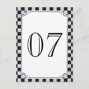 Steampunk-Schachbrett-Hochzeitstischnummern Postkarte