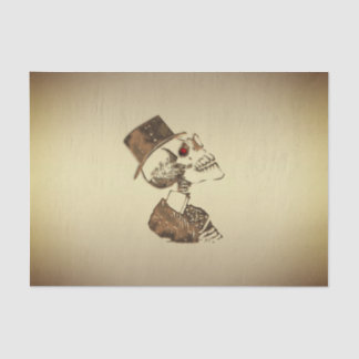 Steampunk Schädel auf Gold Seidenpapier