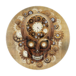Steampunk-Schädel im gotischen Stil Schneidebrett