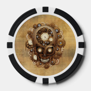 Steampunk-Schädel im Vintage-Stil poker_chips Pokerchips