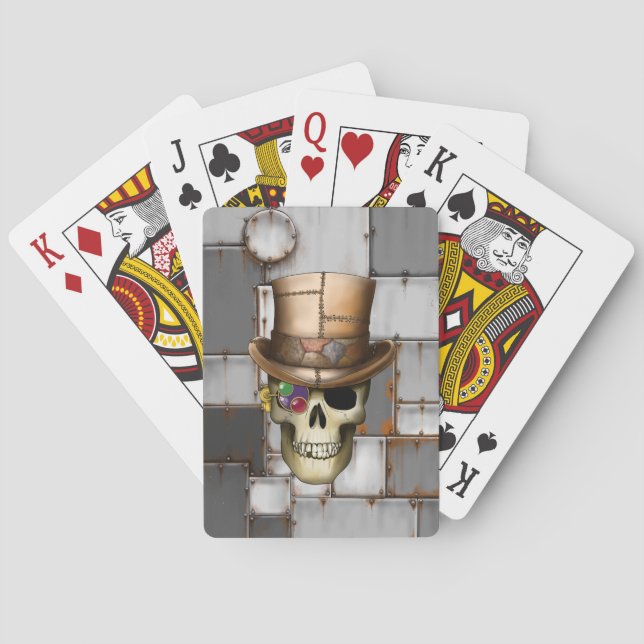 Steampunk Schädel-Spielkarten Spielkarten (Rückseite)