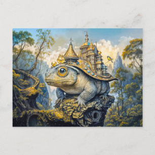 Steampunk-Schlossfrosch Postkarte