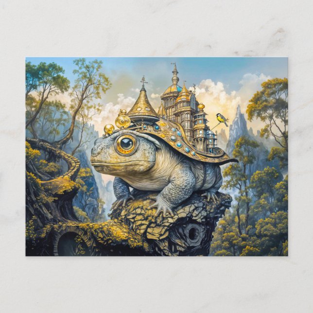 Steampunk-Schlossfrosch Postkarte (Vorderseite)
