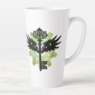 Steampunk-Schlüssel mit Flügeln und Zahnrad Milchtasse