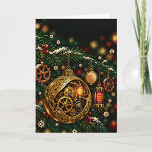 Steampunk-Schmuck Ornamente Messing Weihnachtsbaum Feiertagskarte