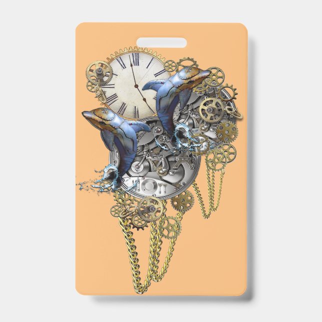 Steampunk-Schmuck, Uhrwerk Baby Bodysuit Ausweis (Front)