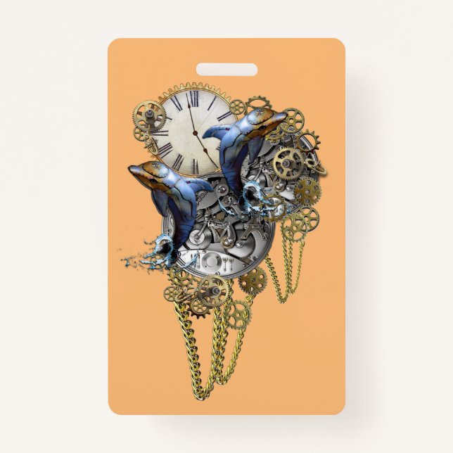 Steampunk-Schmuck, Uhrwerk Baby Bodysuit Ausweis (Vorderseite)