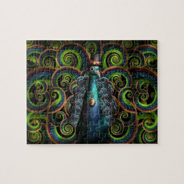 Steampunk - Schön wie ein Pfau Puzzle (Horizontal)