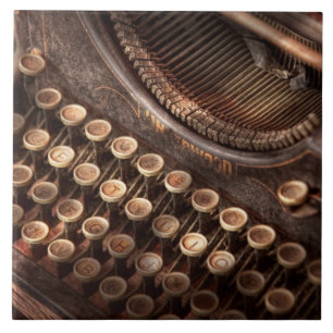 Steampunk - Schreibmaschine - Zu erschöpft zum Tip Fliese