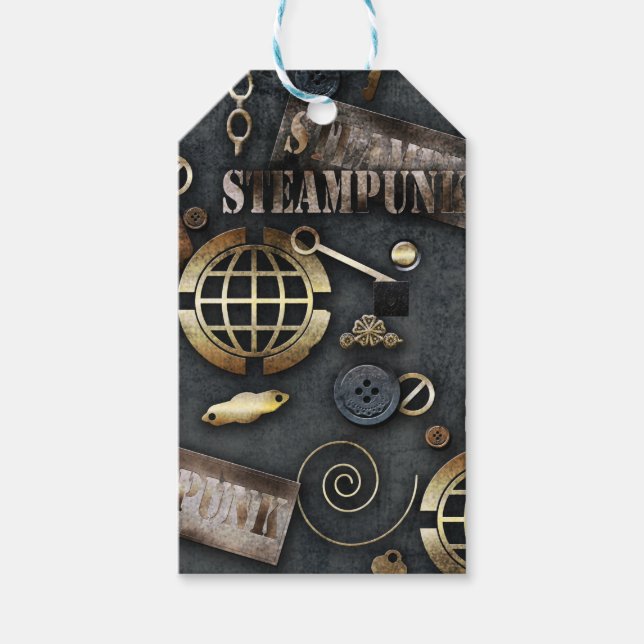Steampunk, Scrapbooking Geschenkanhänger (Vorderseite)