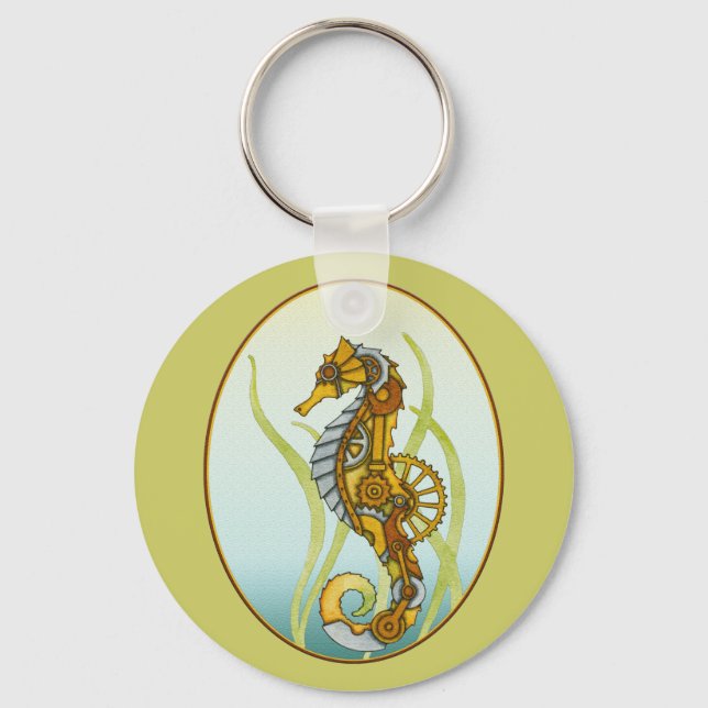 Steampunk Seahorse Schlüsselanhänger (Vorderseite)