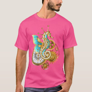 Steampunk Seepferd Mittelalterliches Design Seepfe T-Shirt