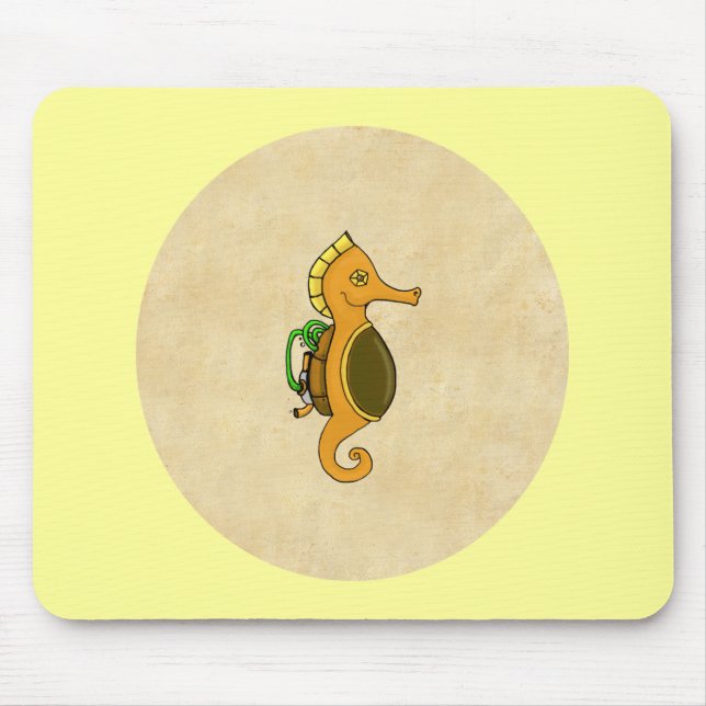 Steampunk Seepferd Mousepad (Vorne)