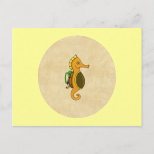 Steampunk-Seepferd Postkarte