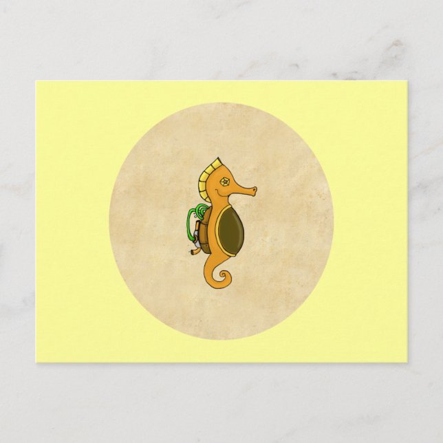 Steampunk-Seepferd Postkarte (Vorderseite)