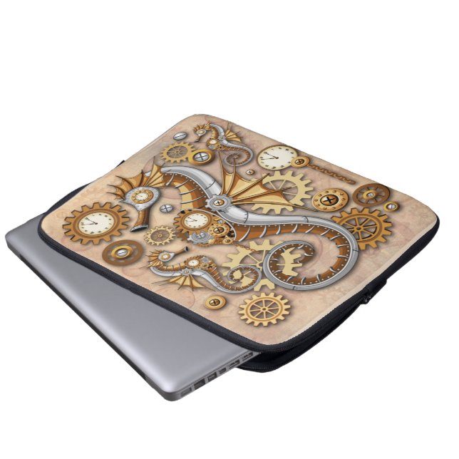 Steampunk Seepferd Vintag Surreal Art Laptopschutzhülle (Vorne Knopf)