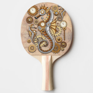 Steampunk Seepferd Vintag Surreal Art Tischtennis Schläger