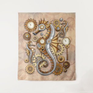 Steampunk Seepferd Vintag Surreal Art Wandteppich