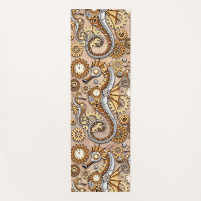 Steampunk Seepferd Vintag Surreal Art Yogamatte (Vorderseite)