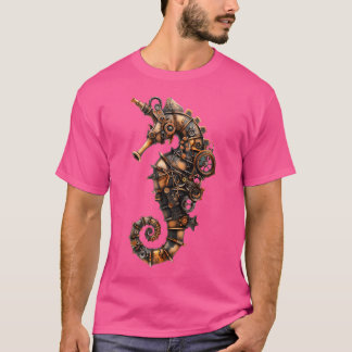 Steampunk-Seepferdchen Einzigartiger mechanischer T-Shirt