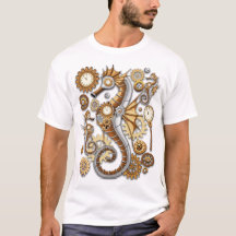 Steampunk-Seepferdchen Vintage Surreal Art