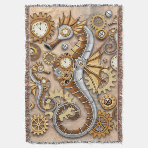 Steampunk-Seepferdchen Vintage Surreal  Decke