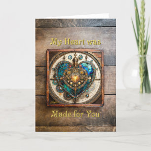 Steampunk-Serie Golden Stained Glass Heart Dankeskarte