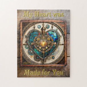 Steampunk-Serie Golden Stained Glass Heart Puzzle
