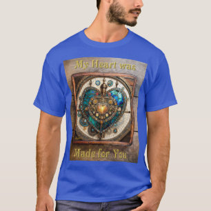 Steampunk-Serie Golden Stained Glass Heart T-Shirt