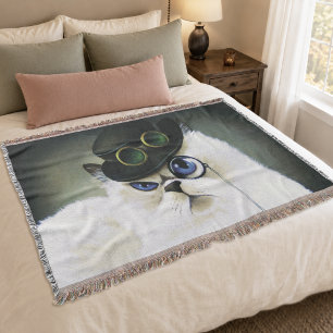 Steampunk Siamese Persian Cat Decke